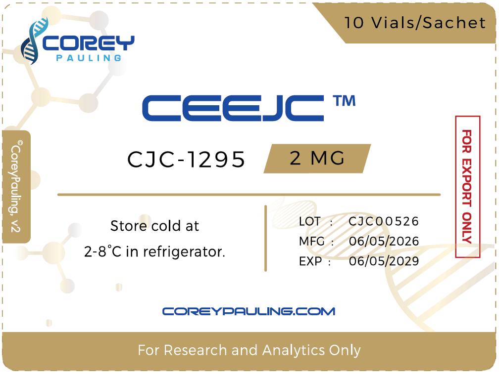 Ceejc CJC-1295 2 mg sachet label, 10 vials per sachet